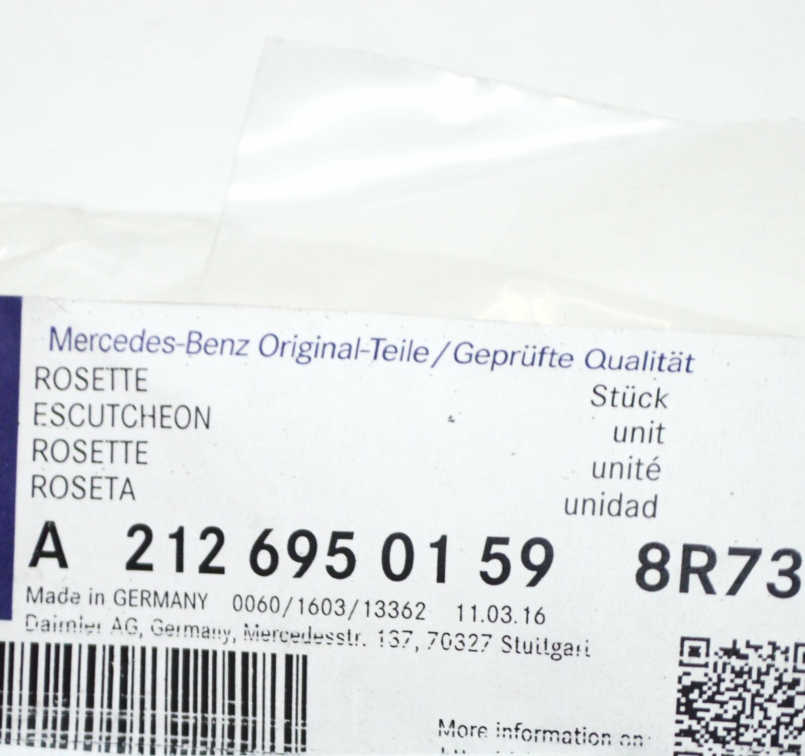 NEW MB E W212 REAR LEFT C-PILLAR SEAT BELT TRIM A21269501598R73 ORIGINAL