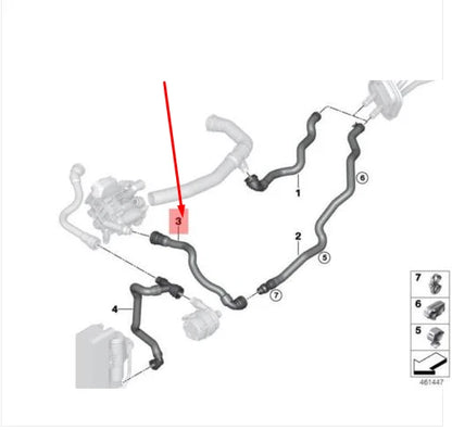NEW BMW 3 F30 RADIATOR ENGINE RETURN HOSE LINE 64219329646 9329646 ORIGINAL