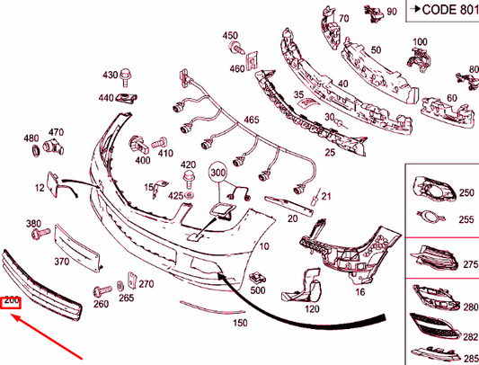 new mercedes-benz c w204 front bumper lower grille a2048850624 original