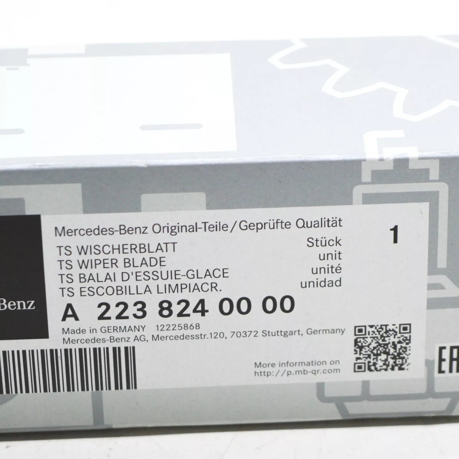 NEW MB S W223 FRONT WINDSHIELD WIPER BLADES SET LHD A2238240000 ORIGINAL