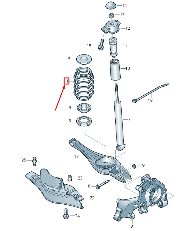 NEW VOLKSWAGEN TIGUAN AD1 REAR AXLE COIL SPRING 5QF511115CL
