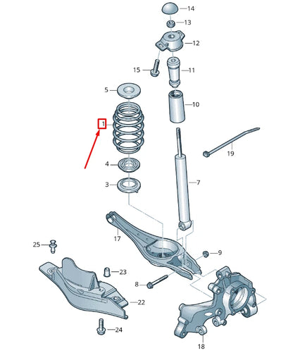 NEW VOLKSWAGEN TIGUAN AD1 REAR AXLE COIL SPRING 5QF511115CL