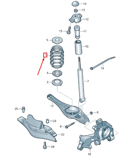 NEW VOLKSWAGEN TIGUAN AD1 REAR AXLE COIL SPRING 5QF511115CL