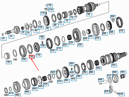 NEW MERCEDES-BENZ C W203 TRANSMISSION SYNCHRONIZER BODY A2032603645 ORIGINAL