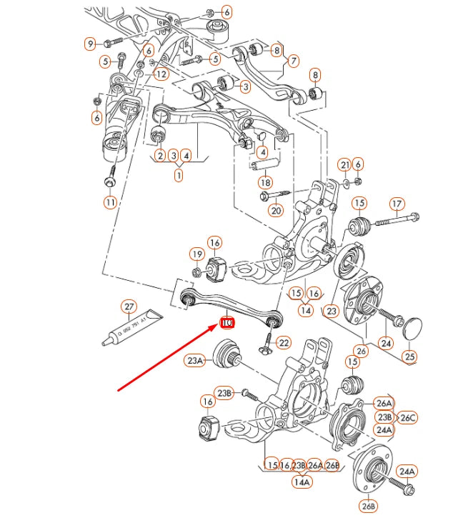 NEW AUDI A4 B8 REAR RIGHT TRACK ROD 8K0501530N ORIGINAL