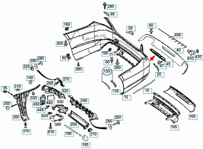 NEW MERCEDES-BENZ S-CLASS W222 REAR LED FOG LIGHT A2229060048