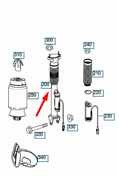 NEW MERCEDES-BENZ GLE W166 REAR SHOCK ABSORBER A1663200930 ORIGINAL