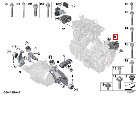 NEW BMW I8 I12 GEARBOX MOUNT 22316853451 ORIGINAL
