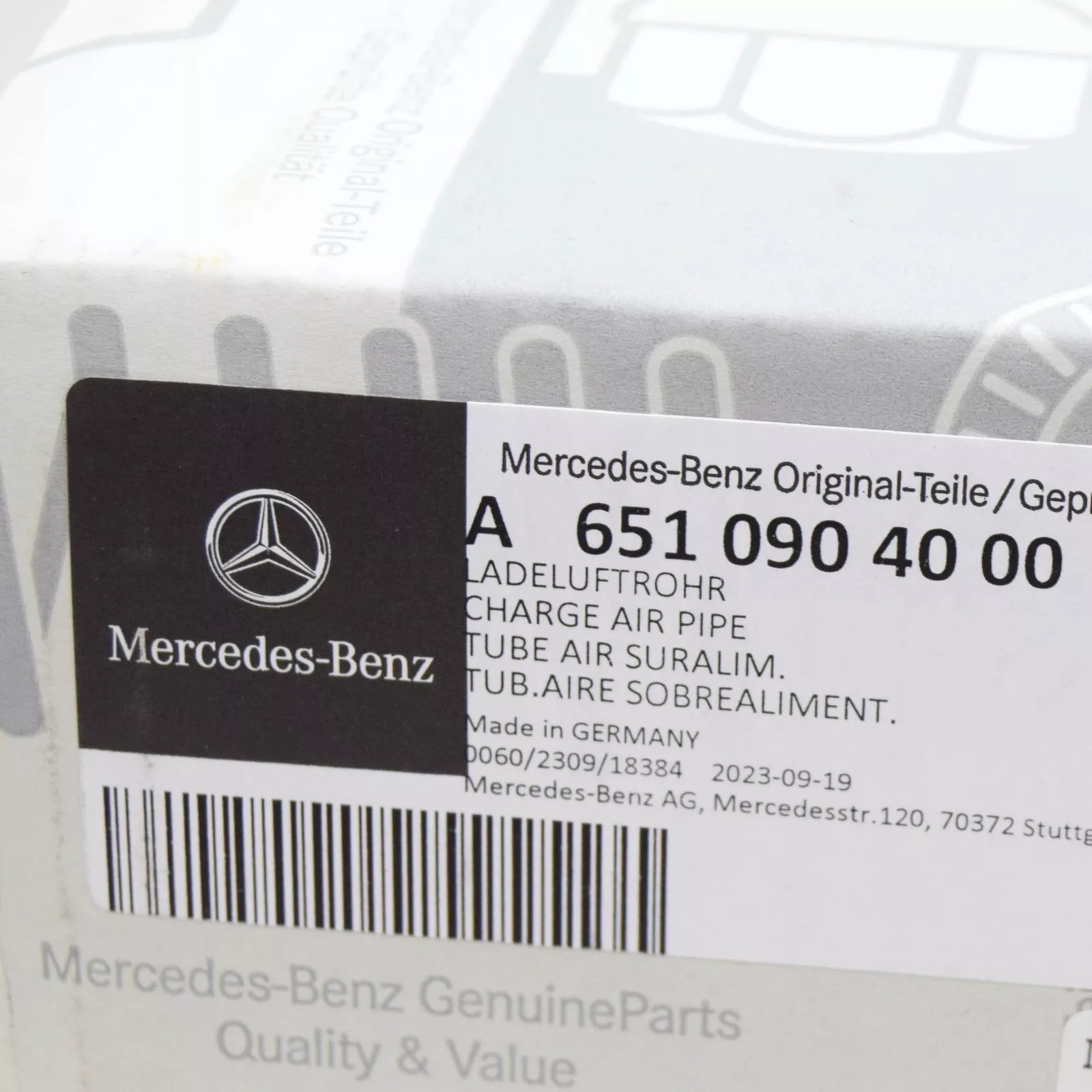 NEW MERCEDES-BENZ C W204 INTAKE MANIFOLD CHARGE AIR PIPE A6510904000 ORIGINAL