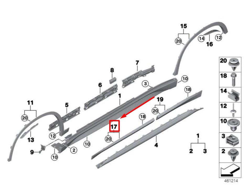 NEW BMW X1 F48 LOWER RIGHT DOOR MOLDING 7352092 51137352092 ORIGINAL