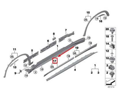 NEW BMW X1 F48 LOWER RIGHT DOOR MOLDING 7352092 51137352092 ORIGINAL