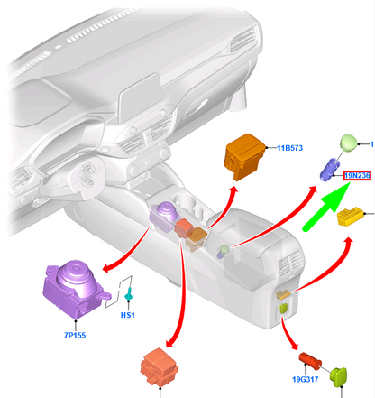 new ford kuga mk3 cx482 center console additional socket assy 4736948 original