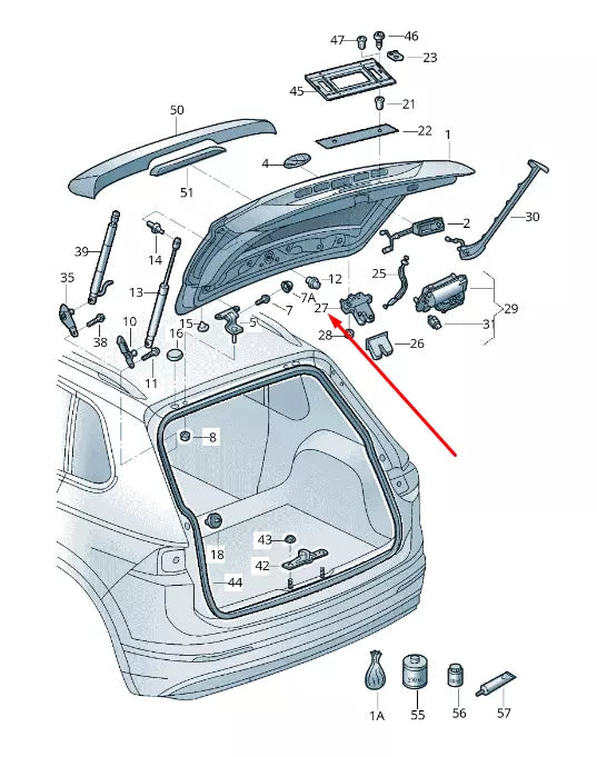 NEW VOLKSWAGEN TIGUAN ALLSPACE MK2 TAILGATE LOCK 5NN827506 2017