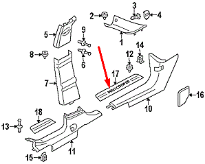 new mini countryman r60 front left door entrance sill cover 51779800665 original