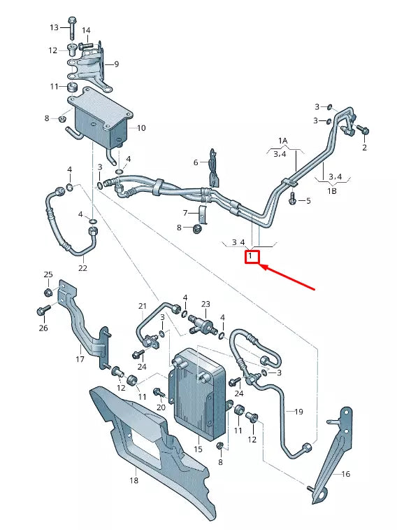 NEW VW PHAETON 3D GEARBOX OIL PRESSURE LINE 3D0317821J ORIGINAL