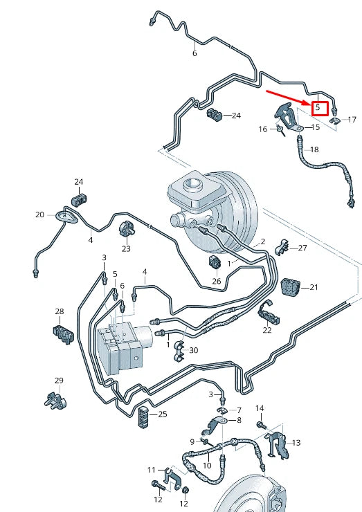 NEW AUDI Q7 4M BRAKE PIPE FROM HYDRAULICS TO BRAKE HOSE 4M0614725M