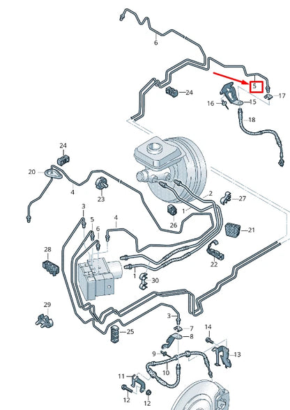 NEW AUDI Q7 4M BRAKE PIPE FROM HYDRAULICS TO BRAKE HOSE 4M0614725M