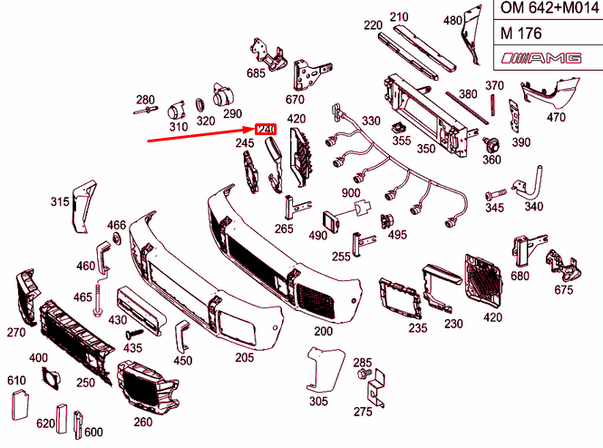 NEW MERCEDES-BENZ G W463 FRONT BUMPER RIGHT IMPACT ABSORBER A4638850237 ORIGINAL