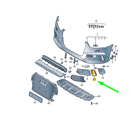 new audi rs q3 8u front bumper left cover 8u0807795t94 original