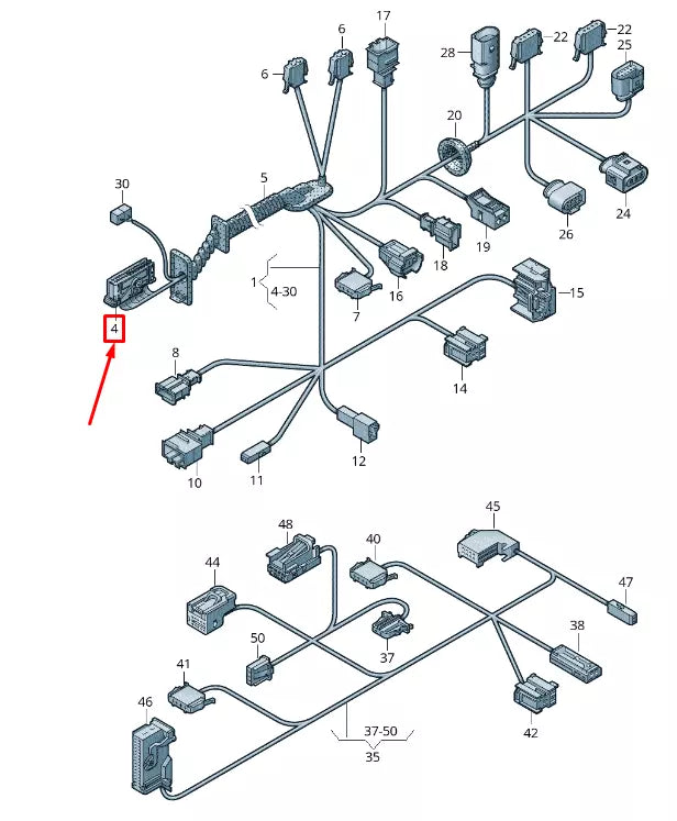 NEW VW TOUAREG 7P MK2 FRONT DOOR WIRING FLAT CONTACT HOUSING 7P0937702