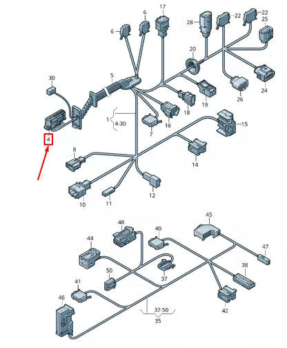 NEW VW TOUAREG 7P MK2 FRONT DOOR WIRING FLAT CONTACT HOUSING 7P0937702