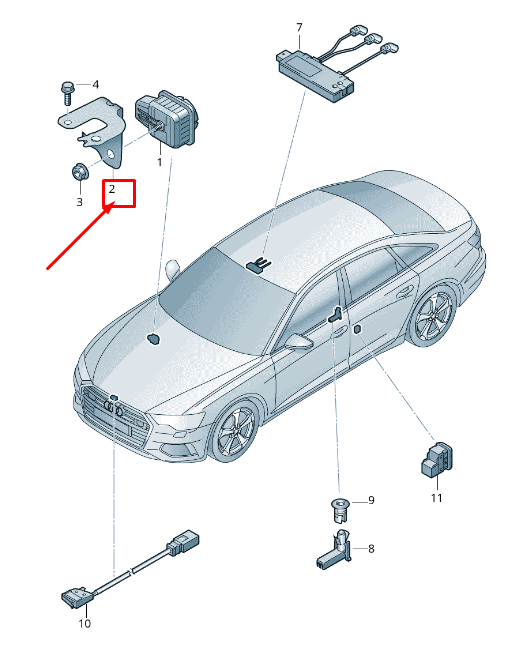 new audi a6 4a c8 electronic siren retainer 4k0951285 original
