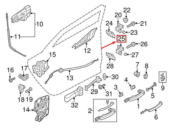 NEW AUDI A6 AVANT C7 RIGHT DOOR HINGE 4G0831402A ORIGINAL
