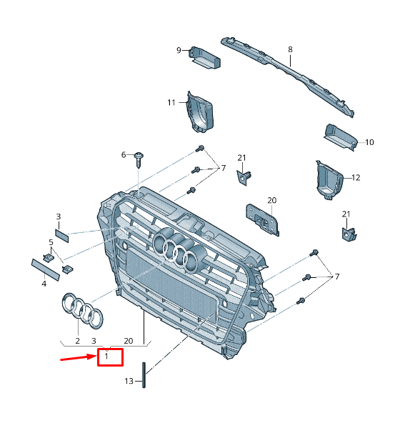 new audi a3 sportback 8v radiator grille 8v3853651gt94 8v3853651g t94 original