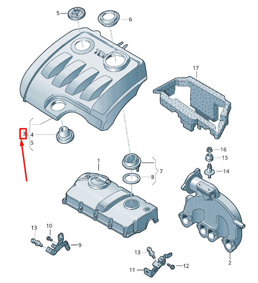 new skoda superb mk2 3t intake manifold cover 03g103925bk original