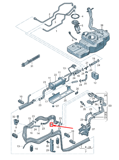 new audi q5 8r fuel hose 8r0201214m original
