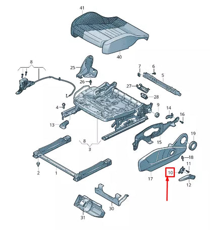 NEW AUDI Q8 4MN RIGHT SEAT HEIGHT ADJUSTMENT OPERATING LEVER 4M0881094