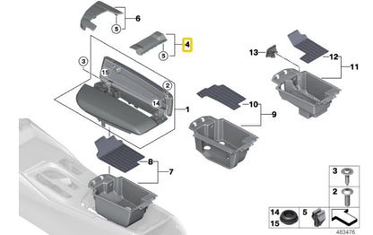 NEW BMW 5 G30 ARMREST SCREW COVER 51169362723 ORIGINAL