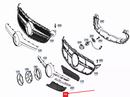 NEW MERCEDES-BENZ C COUPE C205 LEFT RADIATOR GRILLE INSERT A2058881560 ORIGINAL
