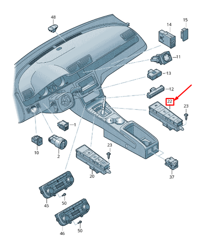 NEW VW CC 35 SWITCHES CONTROL PANEL 3AB927238CA WHS 3AB927238CAWHS ORIGINAL