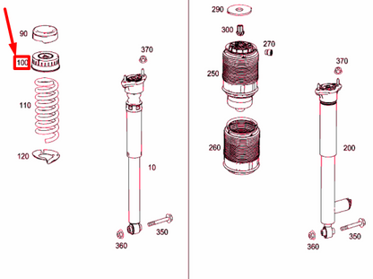 NEW MERCEDES-BENZ E W212 REAR TOP SPRING BEARING A2123260367 ORIGINAL