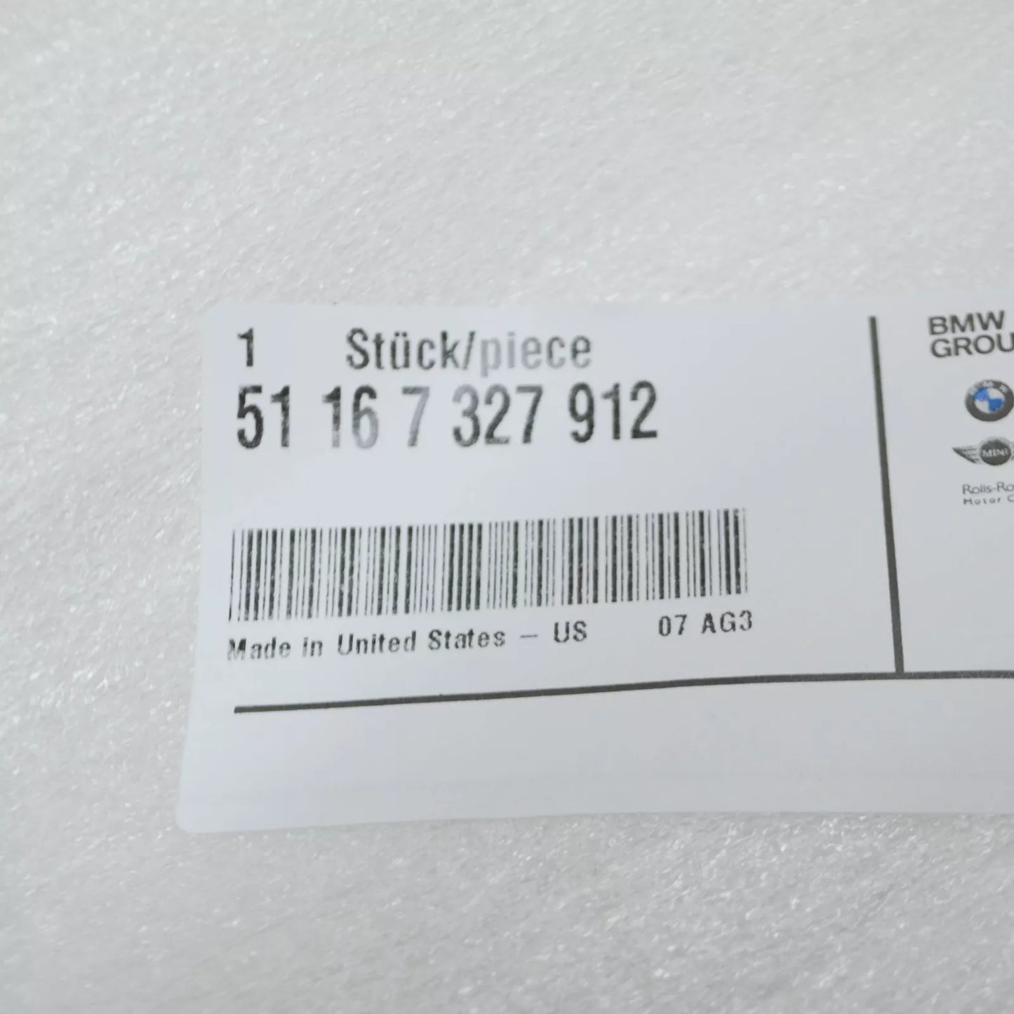 NEW BMW X3 F25 FRONT RIGHT OUTSIDE MIRROR SUPPORTING RING 51167327912 ORIGINAL