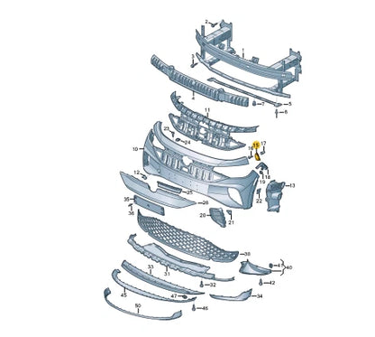 NEW VOLKSWAGEN ID.4 E21 FRONT RIGHT UPPER BUMPER BRACKET 11A807184A ORIGINAL