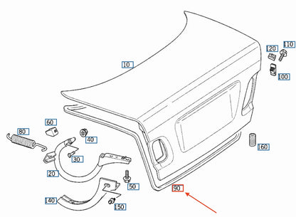 NEW MERCEDES-BENZ E W210 REAR TRUNK LID SEAL A2107500198 ORIGINAL