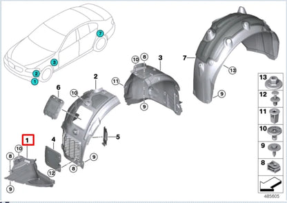 NEW BMW M8 CABRIO F91 FRONT RIGHT WHEEL ARCH LINER EXTENSION 51718079992