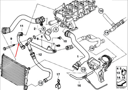 NEW BMW 5 E39 COOLING SYSTEM WATER HOSE 2247725 11532247725 ORIGINAL