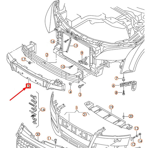 NEW AUDI TT 8J FRONT BUMPER SHOCK ABSORBER 8J0807694A ORIGINAL