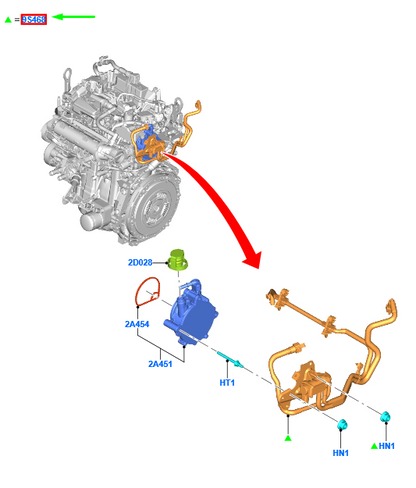 new ford kuga mk3 vacuum pump hose assy 2337221 lx6g-9s468-aa original