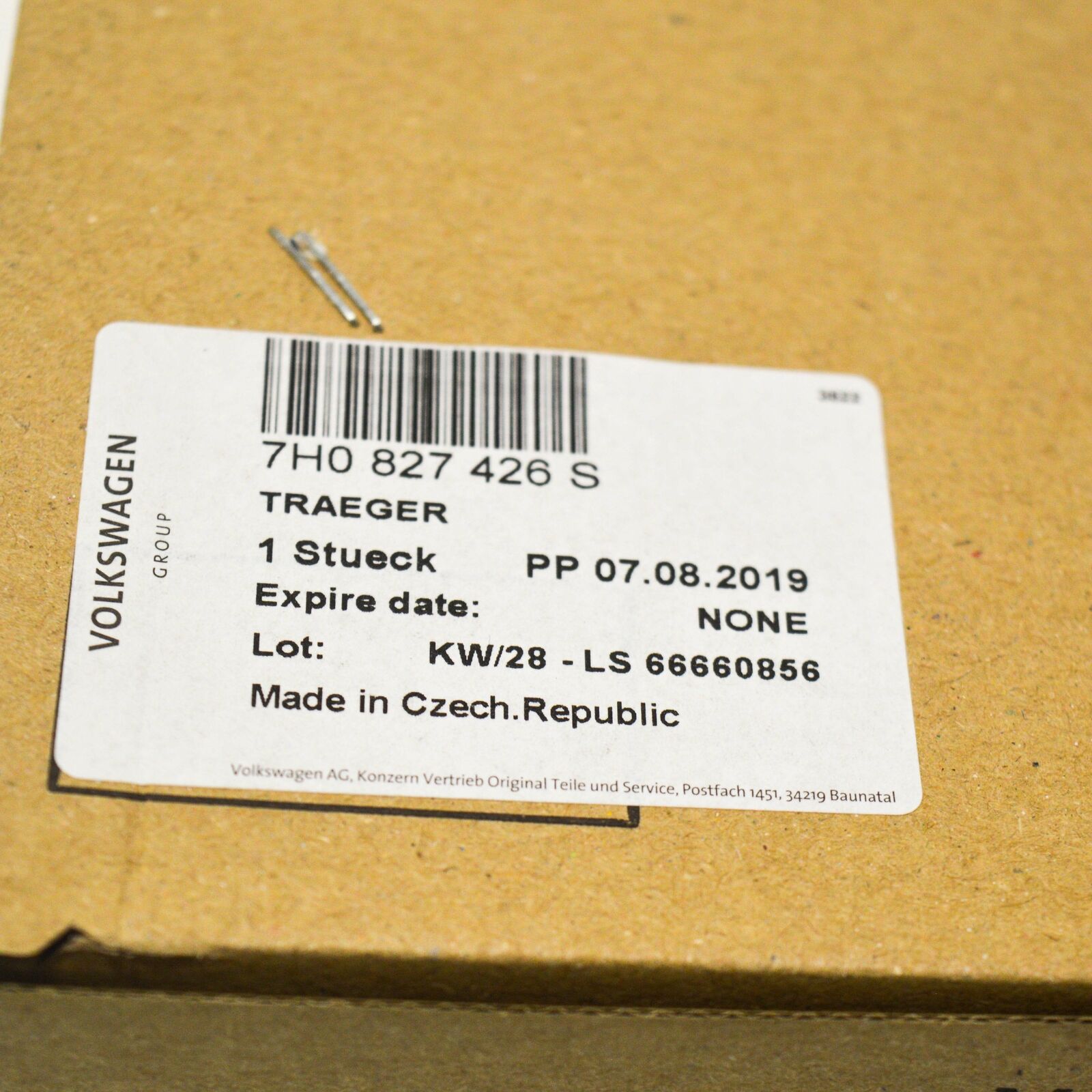 NEW VOLKSWAGEN TRANSPORTER T5 REAR LOCK CARRIER 7H0827426S ORIGINAL