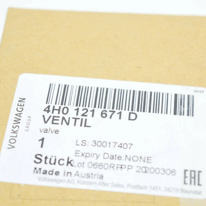 NEW AUDI A4 B8 HEATER CONTROL VALVE SOLENOID 4H0121671D ORIGINAL