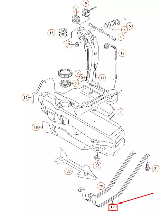 NEW AUDI A3 8L FUEL TANK LEFT TENSIONING STRAP 1J0201655F ORIGINAL