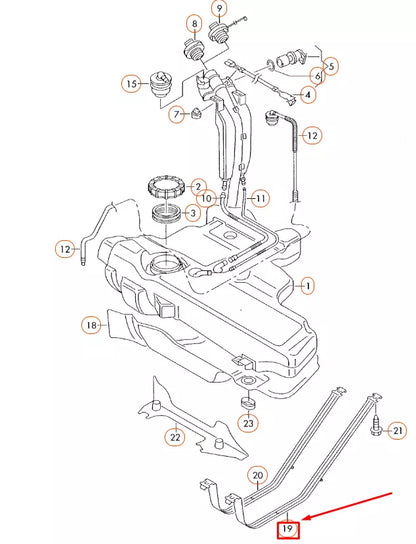 NEW AUDI A3 8L FUEL TANK LEFT TENSIONING STRAP 1J0201655F ORIGINAL