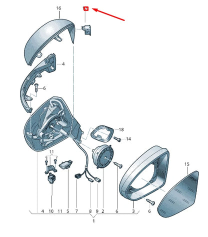 NEW VW ARTEON 3H7 LEFT SIDE MIRROR LANE CHANGE ASSIST LHD 3G0949145