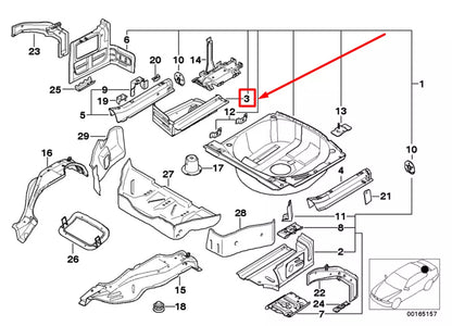 NEW BMW 3 E46 REAR RIGHT TRUNK FLOOR 41128243208 8243208 ORIGINAL