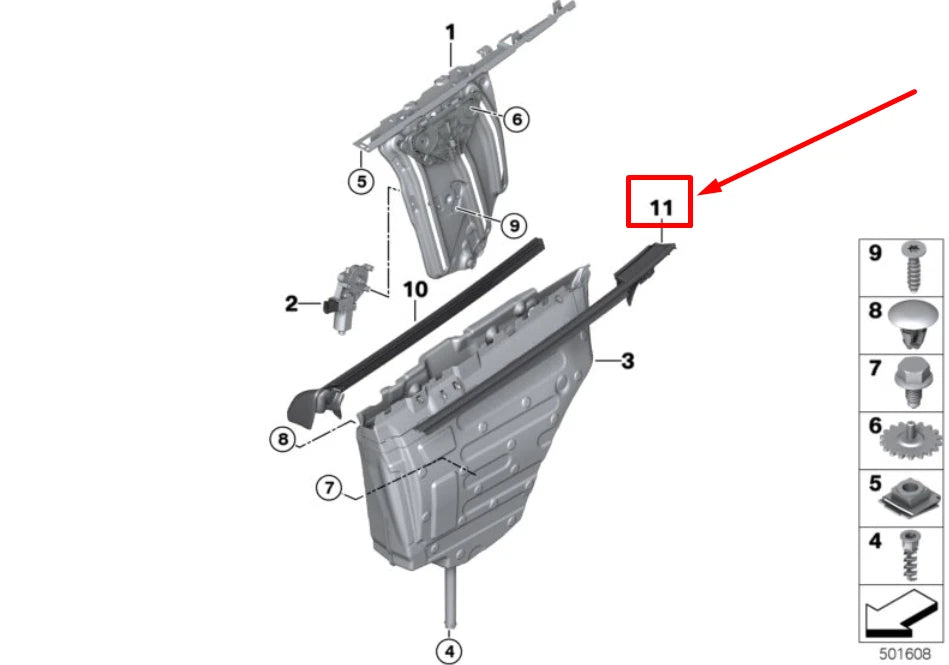 NEW BMW 4 F33, F83 REAR RIGHT DOOR WINDOW FINISHER 7295572 51377295572 ORIGINAL