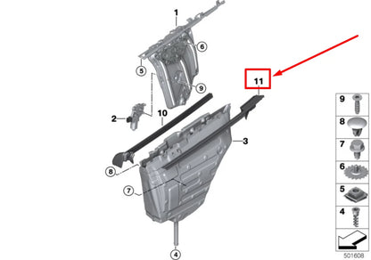 NEW BMW 4 F33, F83 REAR RIGHT DOOR WINDOW FINISHER 7295572 51377295572 ORIGINAL